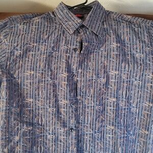 Dolce & Gabbana Blue and Beige Striped Dress Shirt